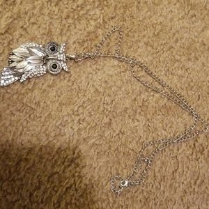 Silver owl necklace